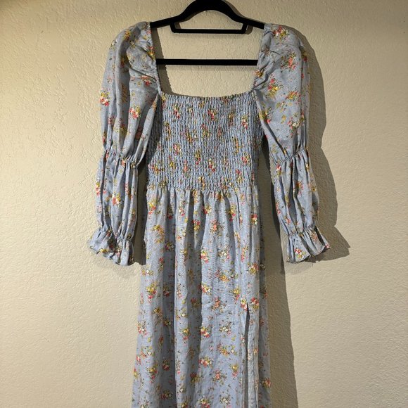 Reformation Dresses & Skirts - Reformation Blue Flower Print Linen Dress - Small